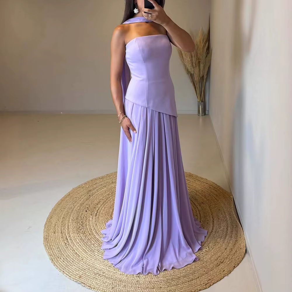 Serene Hill – robe de soirée longue, Corset lilas personnalisé, élégante, jupe fluide, pour femmes,