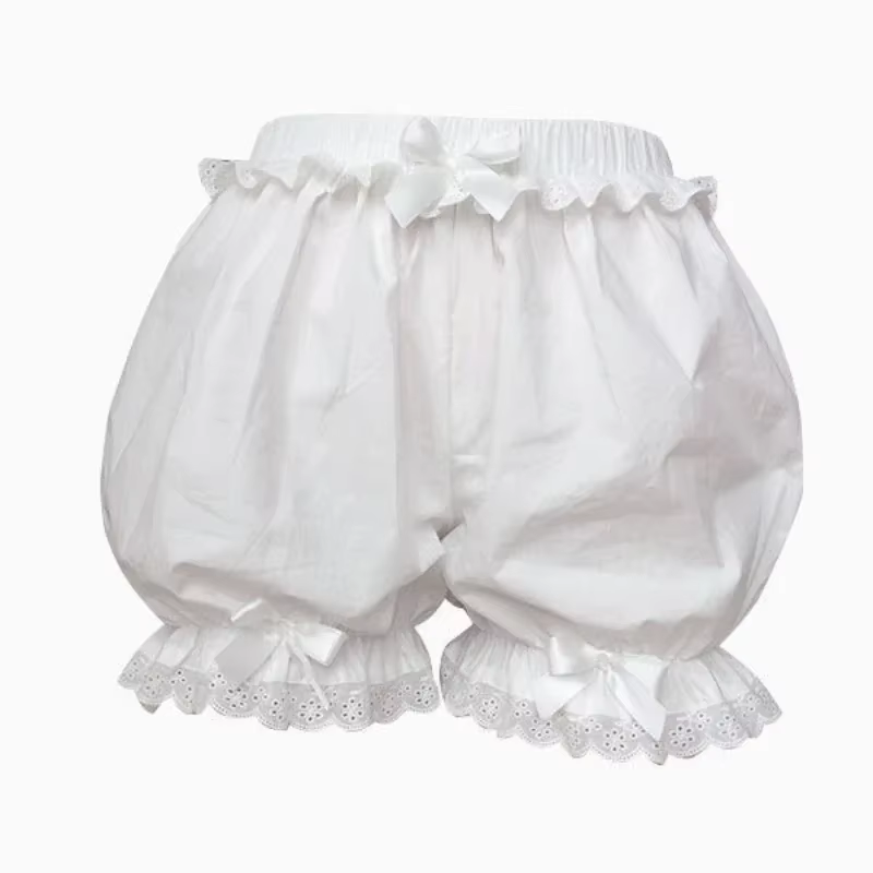Culotte Plissée à Volants en Dentelle Blanche pour Femme, Mignonne, Citrouille, Nministériels d Papi