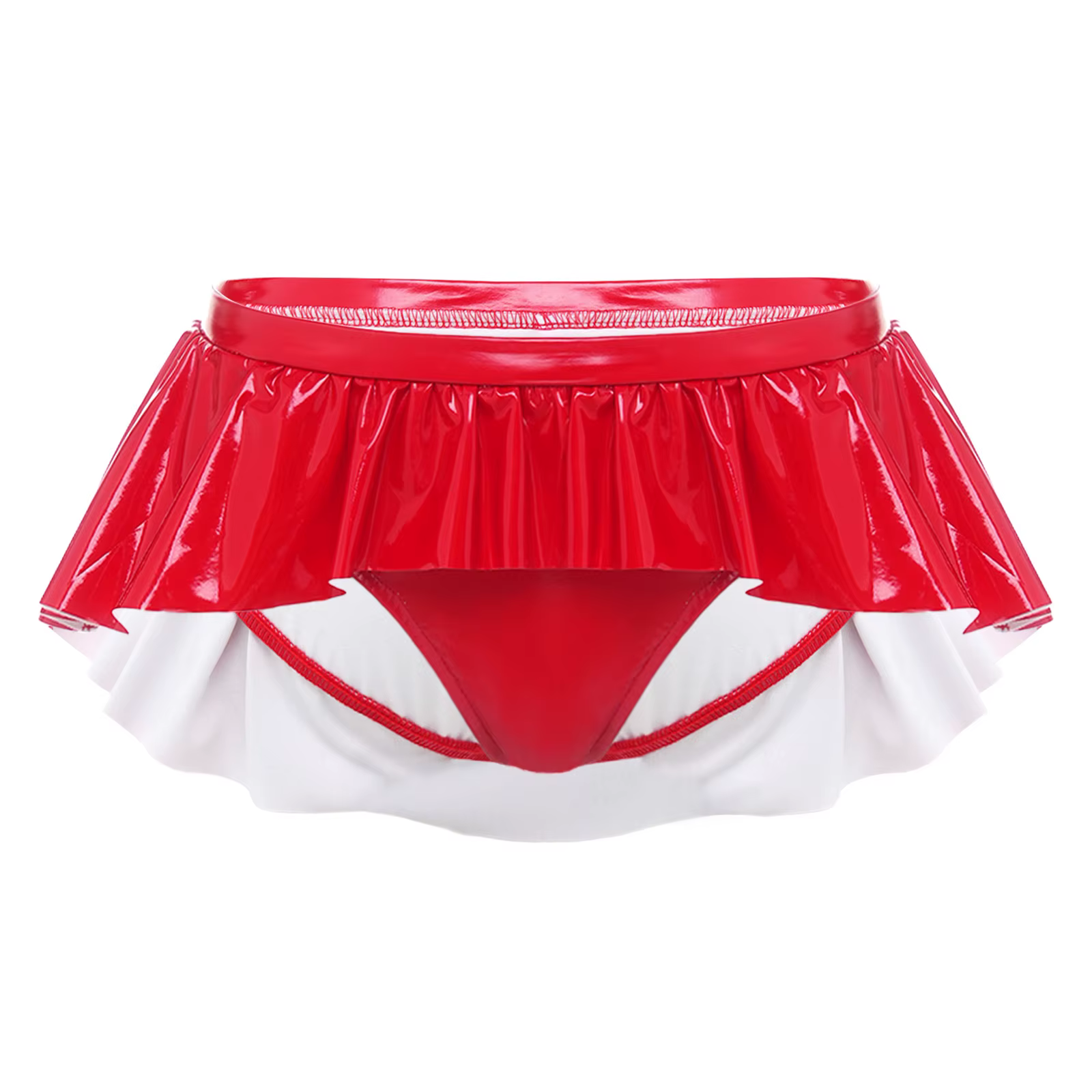 Culottes micro en similicuir PU pour femmes, taille basse, à volants irréguliers, effet jupe, sous-v