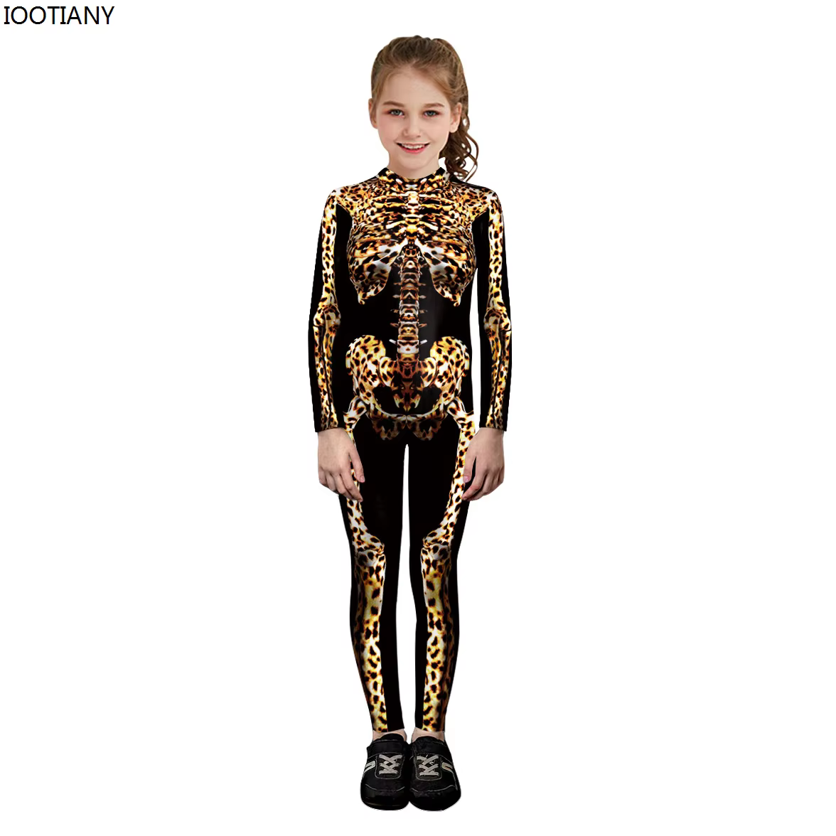 POP1 mode léopard squelette Cos combinaison 3d numérique imprimé body carnaval Parent-enfant Catsuit