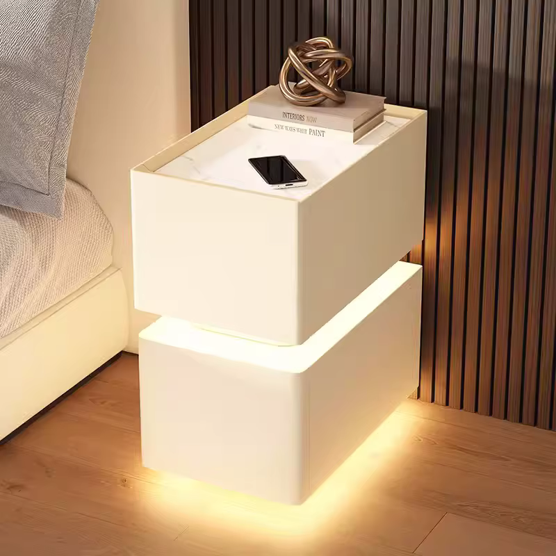 Table de chevet intelligente créative avec chargement sans fil, armoire de rangement de style modern