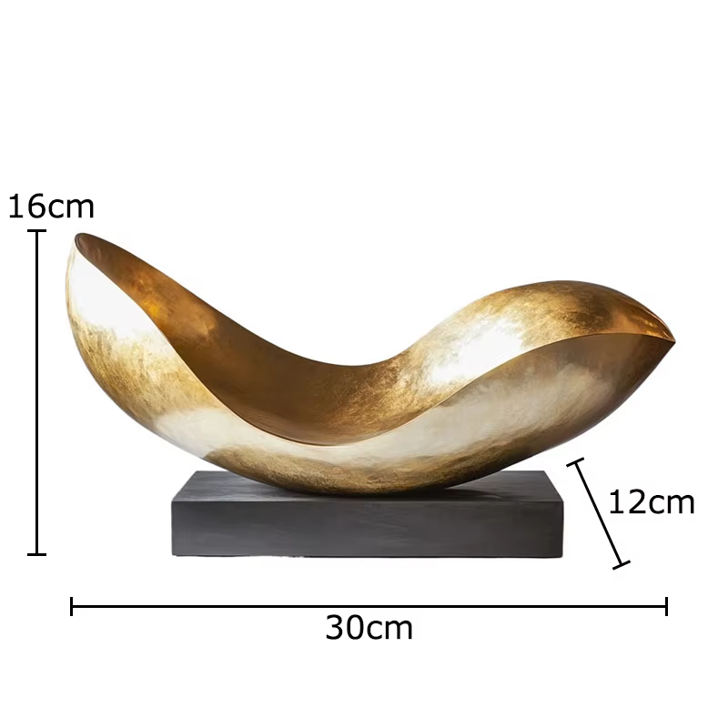 Statue d'art abstrait de Structure de topologie dorée, artisanat moderne, décoration de bureau, orne