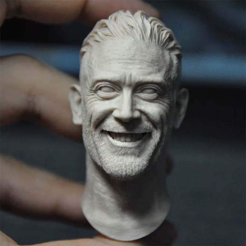 Tête sculptée de Negan Jeffrey Dean Morgan, modèle adapté au corps de figurine de soldat masculin de