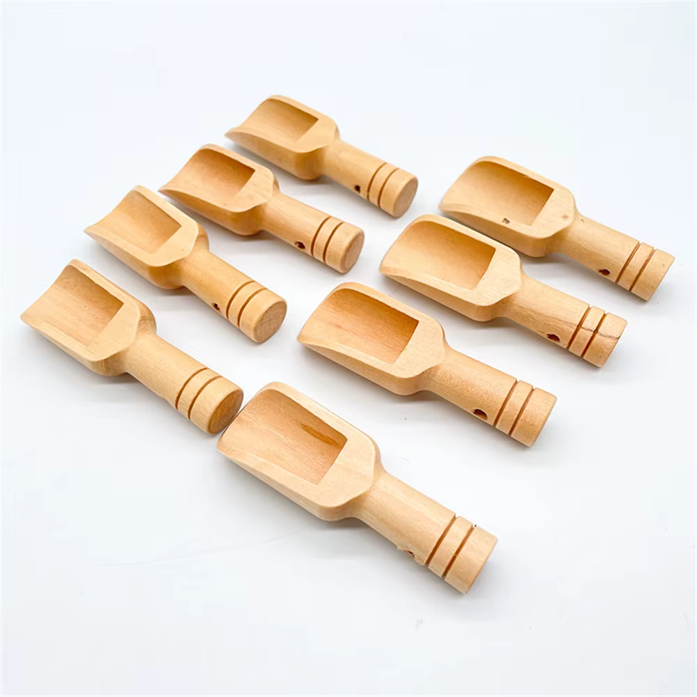 Mini cuillère à sel de bain en bois, petite cuillère à thé, épices, 50 pièces