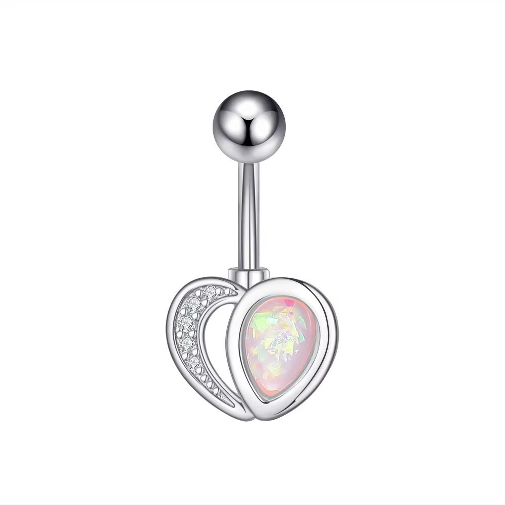 Piercings de nombril papillon tendance en acier inoxydable courbé, anneaux de nombril en forme de cœ