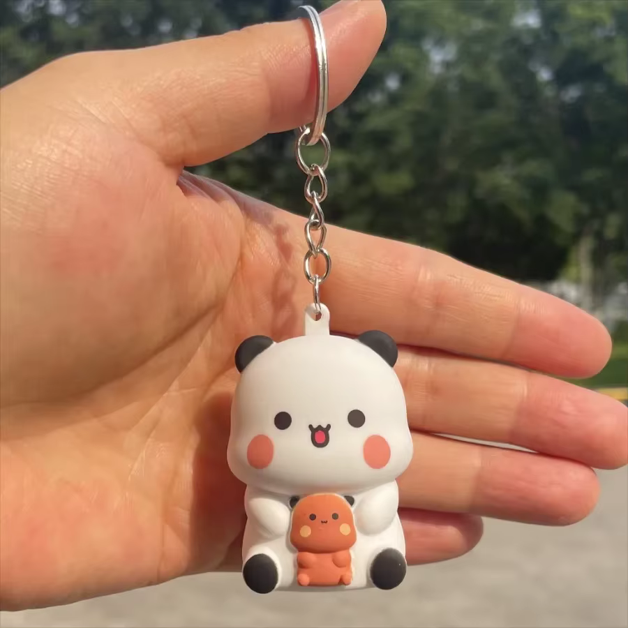Bubu et Dudu porte-clés ornement de voiture Yier Panda ours dit que je t'aime jouet vocal figurines 