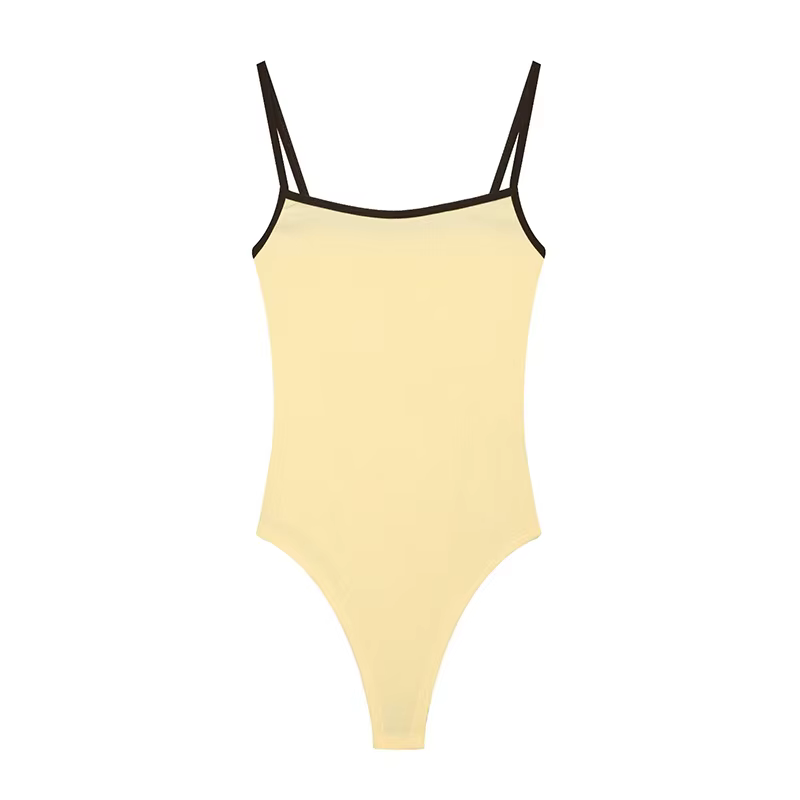 Bodysuits pour femmes tendance, col rond, fines bretelles, sexy, dos nu, sans manches, pour l'été
