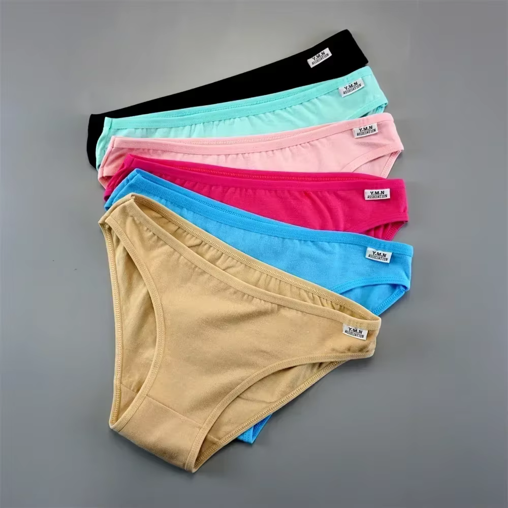 Lot de 3 culottes en coton pour femmes, sous-vêtements confortables, simples, couleur bonbon, livrai
