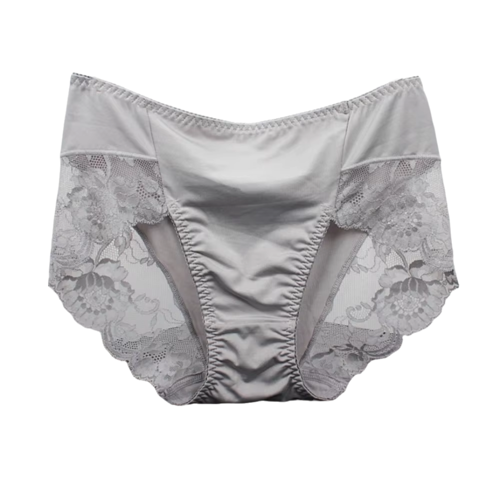 Culottes en dentelle taille moyenne grande taille en maille de soie de lait avec entrejambe en coton