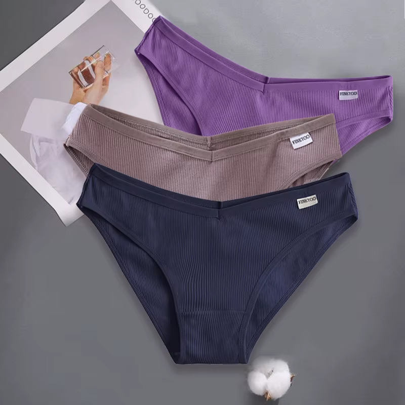 FINETOO-Culottes sexy en coton pour femmes, sous-vêtements féminins, slips en coton pour femmes, lin