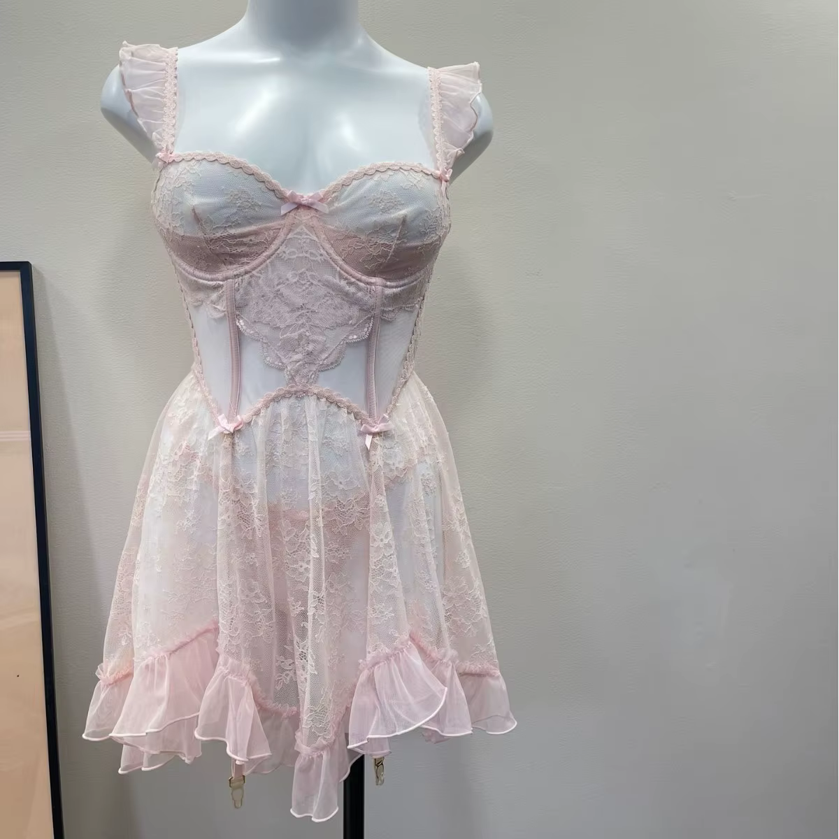 Vêtements de salon pour femmes, petits seins, chemise de nuit à grandes bretelles, transparente, den