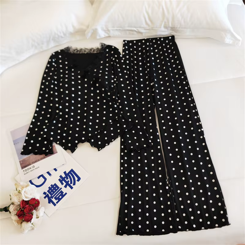 Pyjama princesse française, ensemble deux pièces Sexy avec coussin de poitrine pour femmes, vêtement