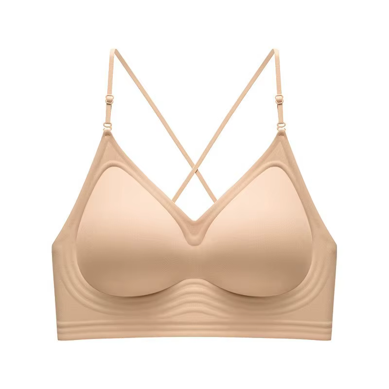 Soutien-gorge d'été pour femme, rehausseur de dos : à fines bretelles, push-up, dos nu, sans couture