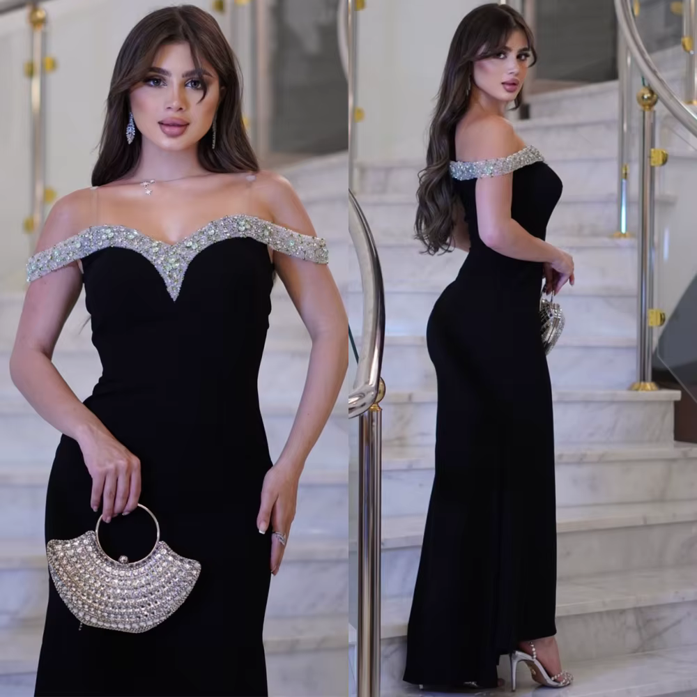 Robe de soirée en jersey exquise personnalisée, robes de bal délicates en cœur, tempérament cristal,