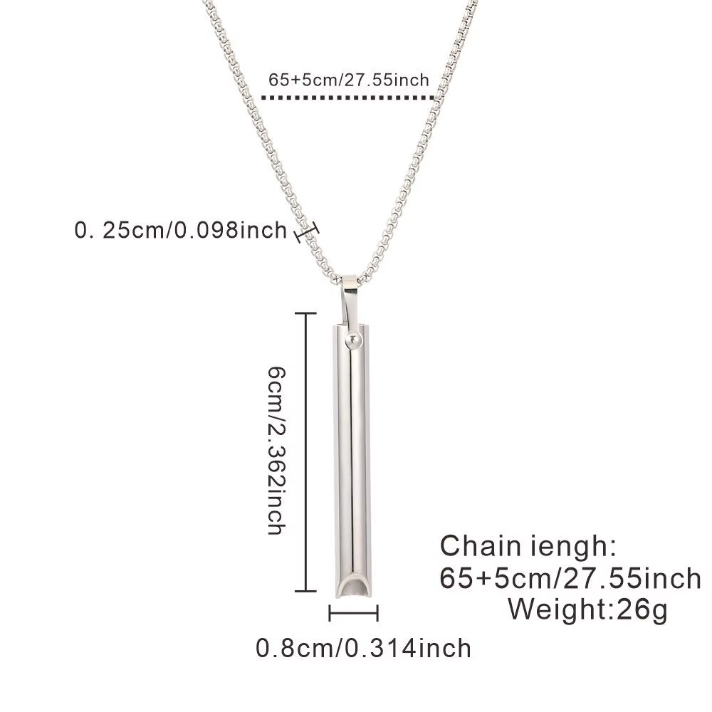 Anxiété Respirer Collier facile Mindfulness Respiration Collier Breathlace Pendentif en acier inoxyd