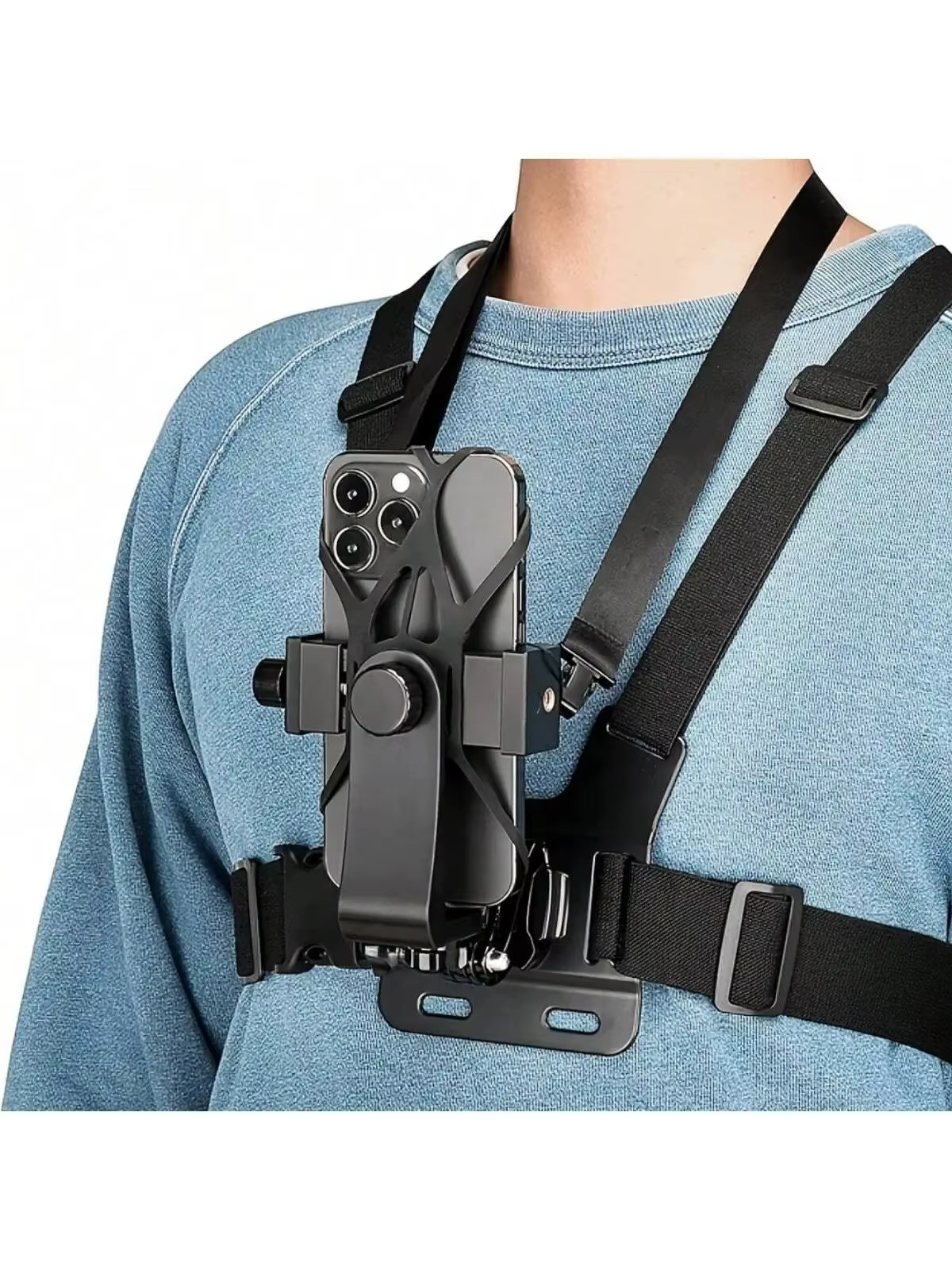 Support de téléphone réglable pour la poitrine, rotation à 360° ° Support de téléphone rotatif à s