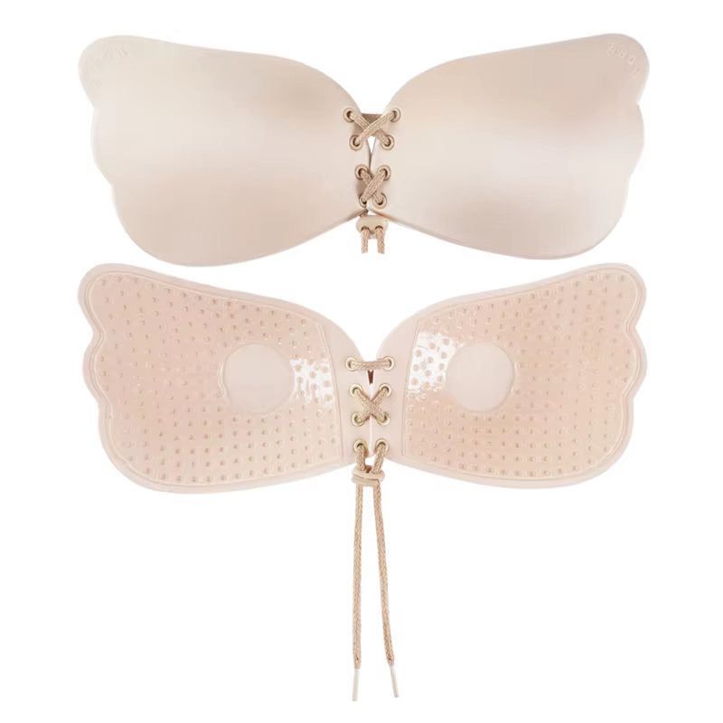 Soutien-gorge invisible auto-adhésif sans couture pour femme, avec cordon de serrage antidérapant, e