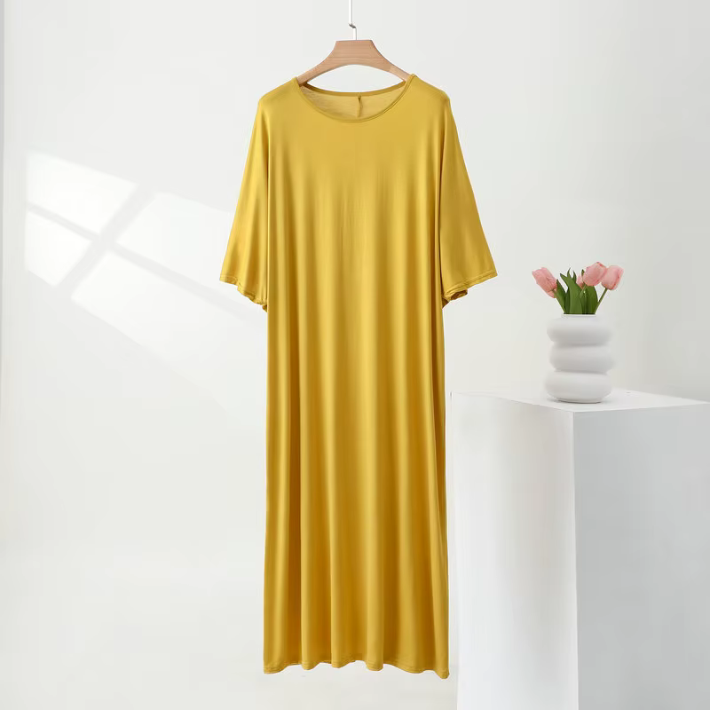 Chemises de nuit pour femmes, nouvelle robe de nuit en modal, manches courtes, chemise de nuit d'été