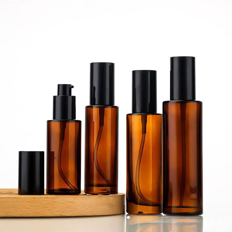 Flacon de lotion hydratante 50 ml, couleur thé, pour produits de soin, flacon à pression pour essenc