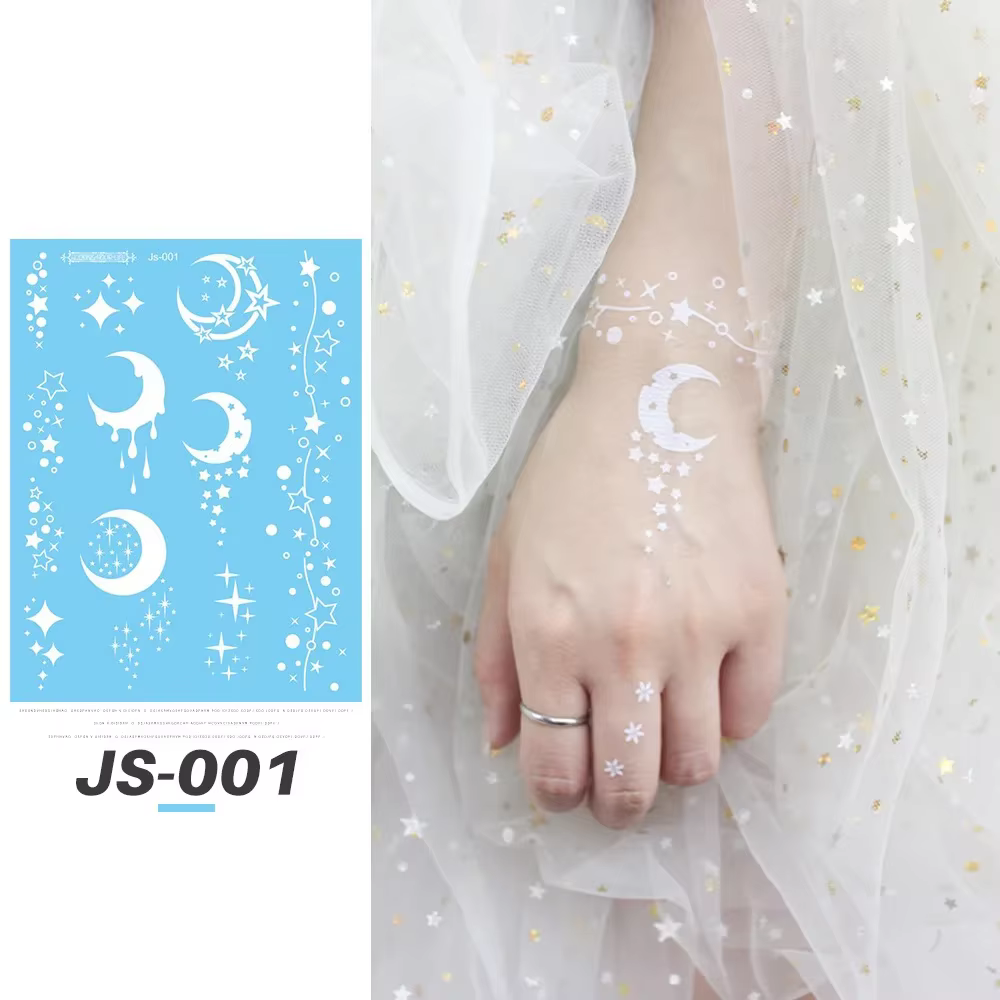 Autocollants de tatouage de fleur blanche pour les femmes, sur le visage, le bras, la clavicule, aut