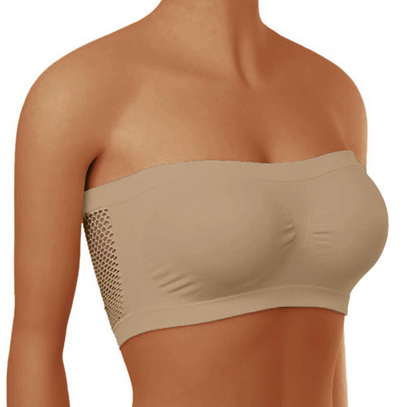 Femmes Bandeau extensible soutien-gorge sans bretelles à la mode été maille solide soutien-gorge san