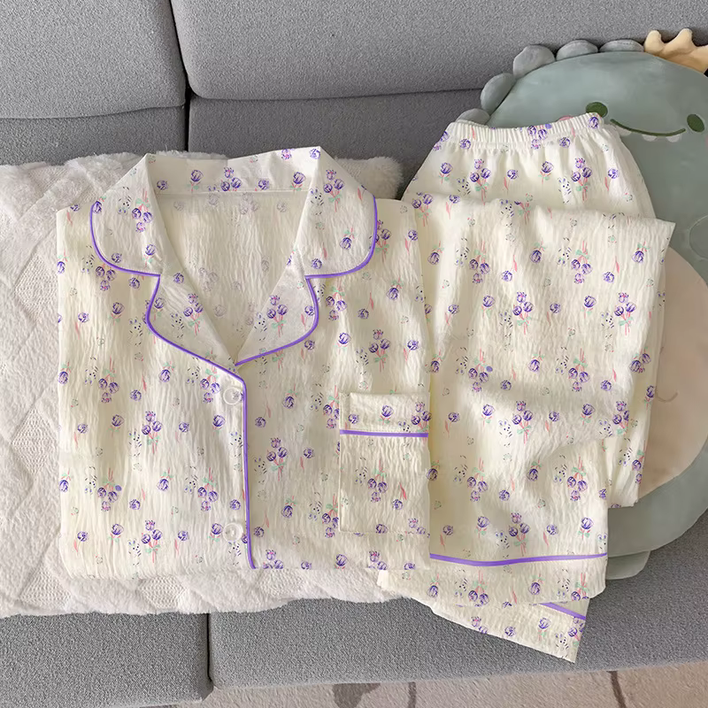 Pyjama Simple à fleurs pour filles, ensemble de vêtements de maison à manches courtes et pantalons p