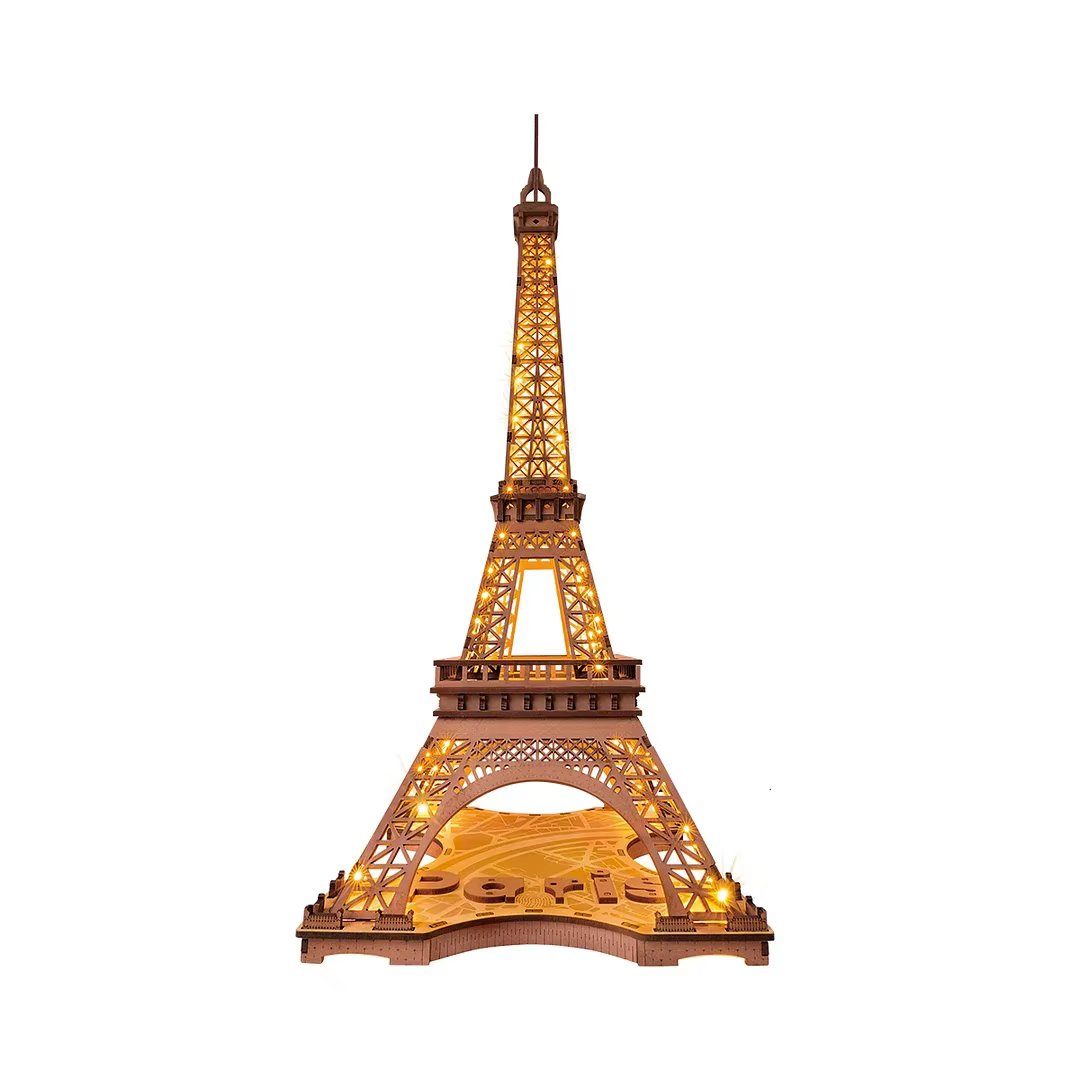 Robotime Rolife nuit de la tour Eiffel Puzzle 3D en bois pour adolescents adultes vues miniatures de
