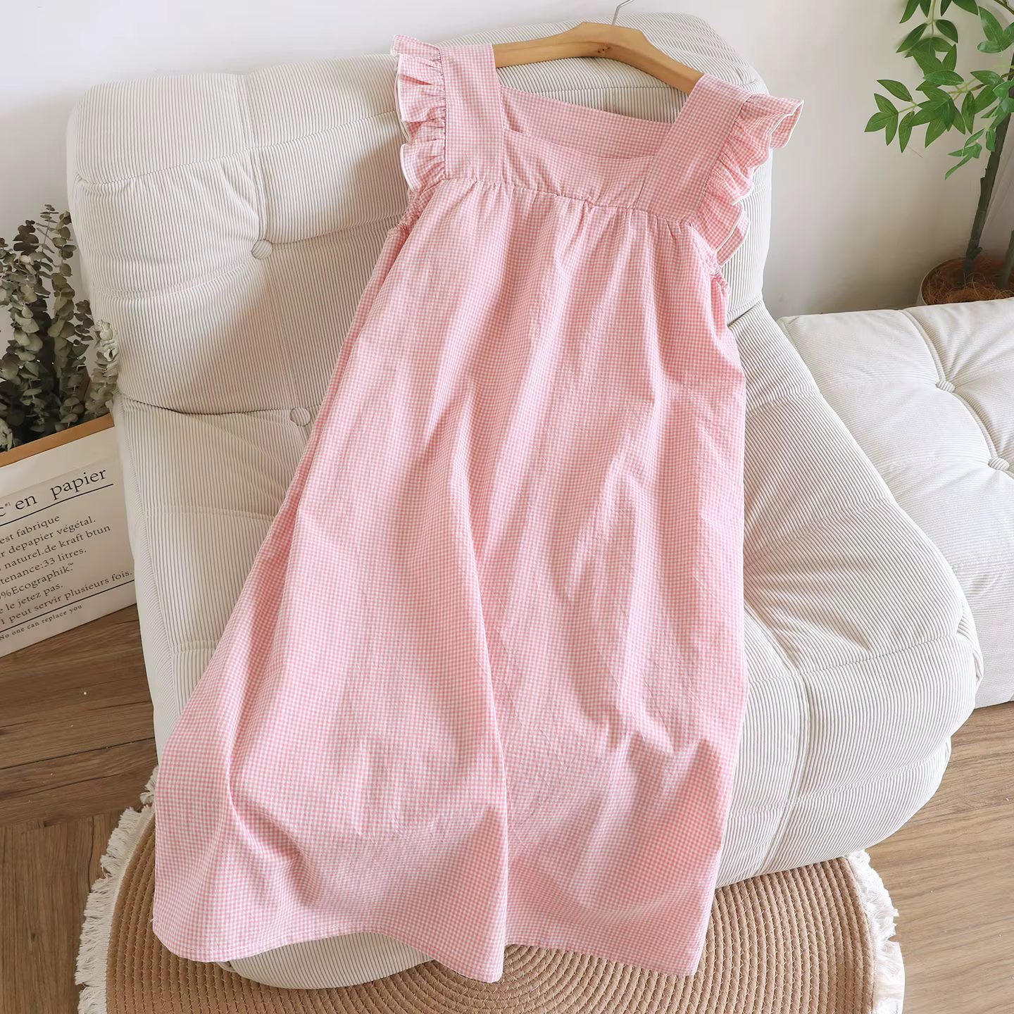 Chemises de nuit en coton robe de nuit pour femme vêtements de nuit nuisette sans manches pyjama rob