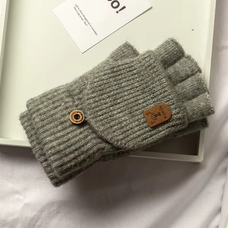 Gants tricotés sans doigts pour l'hiver, épais et chauds pour écran tactile, pour hommes et femmes,