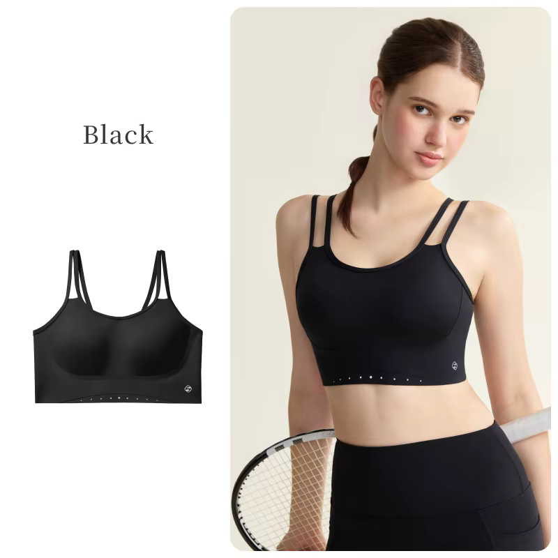 SUJIIN Soutien-gorge de sport d'été pour femme, sans fil, simple, solide, fixe, antichoc, soutien-go
