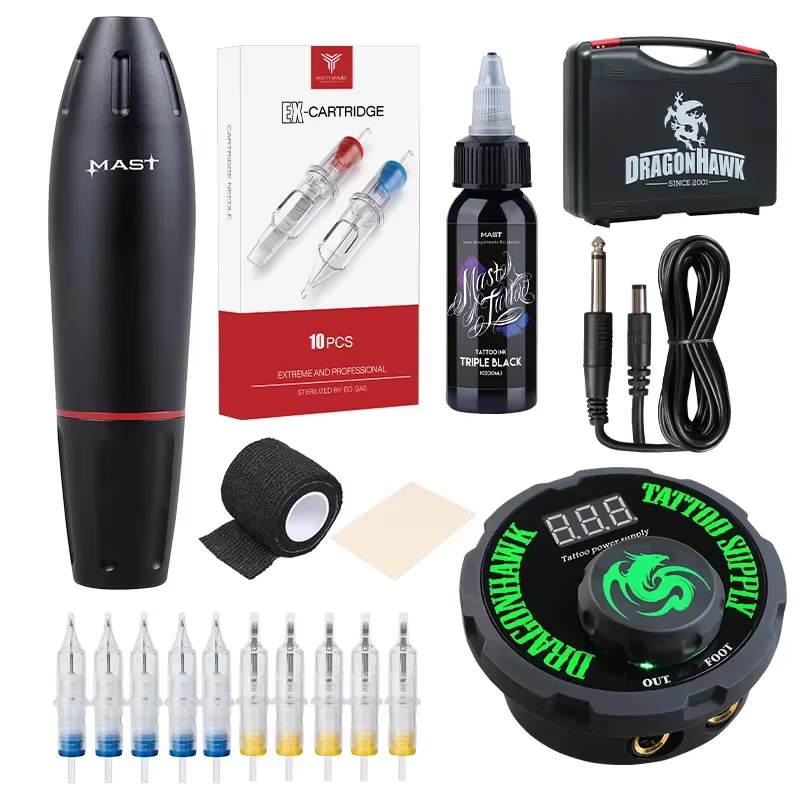 Mât K2 pistolets de tatouage Kit complet Machine de maquillage d'art ensemble rotatif maquillage Per
