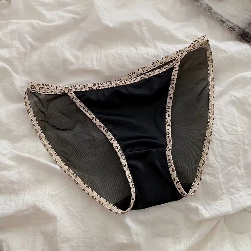 Culotte femme dentelle léopard antibactérien entrejambe culotte confortable Lingerie Sexy femme resp